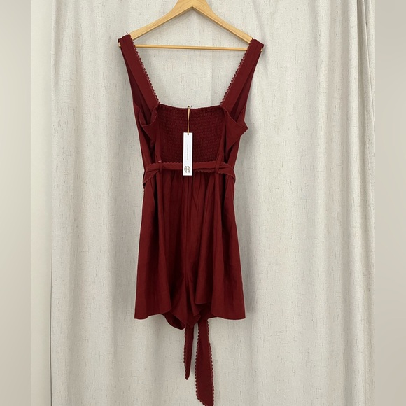 House of Harlow 1960 Elegant Rust Sleeveless Romper Linen $198 - Picture 3 of 11